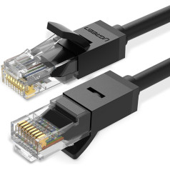 LAN Ethernet U/UTP Cat. ielāpu vads. 6 1000Mb/s 8m - melns