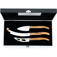 Laguiole Style de Vie Luxury Line 3-Piece Olive Wood Cheese Knife Set