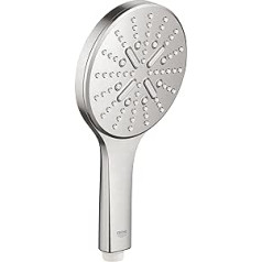 GROHE Rainshower SmartActive 26574DC0 Hand Shower (Water-Saving, 3 Jet Types, Anti-Limescale System), Super Steel