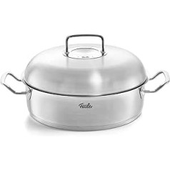 Fissler Original Profi kolekcija / nerūsējošā tērauda cepšanas trauks (4,8 l — diametrs 28 cm) apaļš kastrolis ar metāla vāku — indukcijas