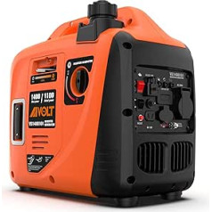 AIVOLT Inverter Power Generator 1400 Watt Power Generator Emergency Generator Petrol Quiet Generator for Camping, Festivals and Home Use with 2 USB, 12 V DC Sockets and 230 V Sockets