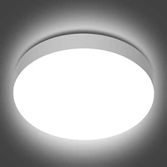 Genatu griestu lampa, vannas istabas lampa griestiem, ūdensizturīgs IP65, 19 W apļveida, vannas istabas lampas griesti, līdzvērtīgs 126 W 4000K dabīgai baltai, apaļš diametrs 20 cm moderns LED griestu apgaismojums tualetei