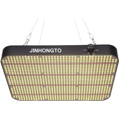 JINHONGTO LED augu lampa 2000 W ekvivalents, 1180 gaismas diodes ar IR un UV LED, aptumšojama augu lampa LED pilna spektra ar margrietiņas ķēdes funkciju, 90 x 90 cm serdes vāks