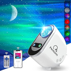 Starry Sky projektors, MERTTURM Smart Star projektora lampa, 3D Galaxy ar balss vadību, taimeris, Bluetooth skaļrunis, nakts gaisma bērnu istabas dekorēšanai, dzimšanas dienas dāvana