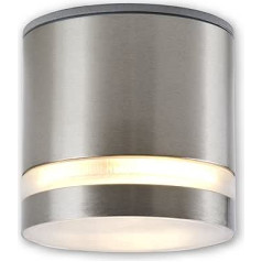LICHT DISCOUNT LED uz virsmas montējams apgaismojums IP44 nerūsējošā tērauda vannas istabas apgaismojums 230 V, ieskaitot Satin GX53 LED spuldzi 8,5 vati neitrāli balts