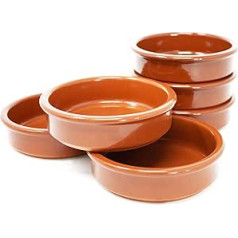 ToCi 6 tapas bļodu komplekts, brūns kastrolis | 175 ml Cazuela Bowl | Māla deserta bļodas Vidusjūras Diametrs 11,5 cm | Tradicionālā keramika no Spānijas
