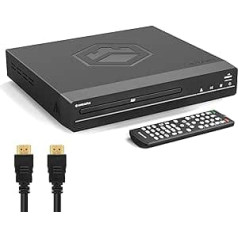 DVD Player for TV with HDMI Cable, Multi Region HD 1080P DVD Player, HDMI, RCA AV Cable, TV Connection, USB MP3 and CD Playback, Easy Controls Remote Controlled DVD Player, Oakcastle DVD100