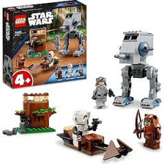 LEGO 75332 Star Wars at-ST, būvēšanas rotaļlieta pirmsskolas vecuma bērniem no 4 gadu vecuma ar Ewok vārtiņiem un skautu karavīru mini figūriņām un sākuma elementu, 2022. gada komplekts