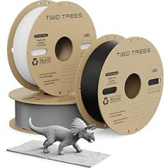 PLA Filament Pro, Hyper PLA ātrgaitas 3D printera kvēldiegs, 1,75 mm, melns, balts, pelēks, 3 kg kvēldiega 3D drukas materiāli, izmēru precizitāte +/- 0,03 mm, saderīgs ar lielāko daļu FDM printeru