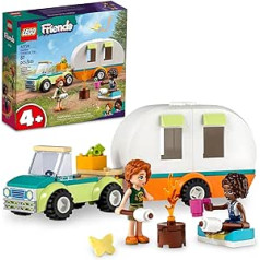 LEGO Friends brīvdienu kempinga brauciens 41726 Kemperu karavāna ar automašīnu rotaļlietu meitenēm un zēniem no 4 gadiem meža piedzīvojumu komplekts ar rudeni un Aliju