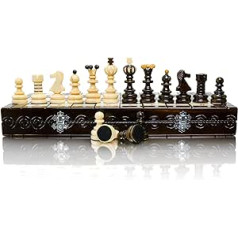 Master of Chess Stunning Pearl XL liela koka šaha figūra 42cm / 16in. Ļoti populārs Eiropas roku darbs šahs