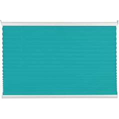 mydeco Pink, Blau, Grün Plissee Klemmfix Rollo ohne bohren | Blau 80x130 cm Blickdicht Jalousie Sonnenschutzrollo - Fenster / Türen inkl. Klemmträger