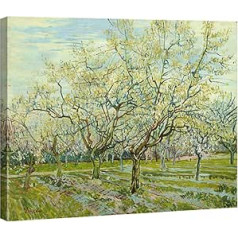 Wieco Art The White Orchard by Van Gogh berühmte Ölgemälde Reproduktion große moderne Galerie verpackte Landschaften Kunstwerke GicléeLeinwanddrucke grüne Bilder auf Leinwand Wandkunst für