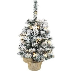 Christmas Concepts® 50 cm (20 collas) iepriekš izgaismota galda Ziemassvētku eglīte ar LED gaismām un Hesenes maisa pamatni