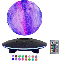 UVEHAS peldošā mēness lampa — peldoša un rotējoša 3D Galaxy Moon Light magnētiskā levitācija mēness nakts gaismām ir 16 krāsu LED apgaismojuma režīmi mājas dekorēšanai, radošas dāvanas bērniem