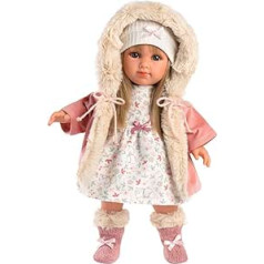 Llorens 1053541 Elena Doll with Blonde Hair and Blue Eyes, Fashion Doll with Soft Body, Includes Trendy Outfit with Hooded Coat, 35 cm