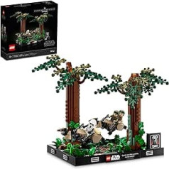 LEGO Star Wars Endor Speeder Chase Diorama 75353 mājas dekoru būvēšanas komplekts pieaugušajiem, klasisks kolekcionējams ar Lūka Skaivolkera un princeses Leia mini figūriņām, smieklīga dzimšanas dienas dāvana zvaigznei