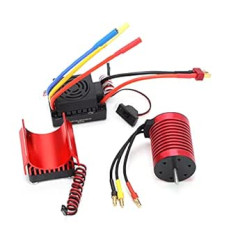 Alomejor ūdensizturīgs F540 4370KV 4 polu bezsuku motors 60A ESC komplekts ar radiatoru Combo RC bezsuku motoru komplekts 1/10 RC auto RC automašīnu modeļu piederumiem