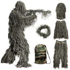Bseical Ghillie Suit, Camouflage Suit Hunting Forest Desert, Camouflage Clothing Hunting Paintball Airsoft Sniper Camouflage Set Camouflage Trousers Jacket, Ghillie Accessories Camouflage Cape
