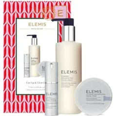 Elemis Limited Edition Gift of Shine Ziemassvētku kolekcija, skaistumkopšanas dāvanu komplekts, dinamisks sejas tīrīšanas līdzeklis, mirdzošs C vitamīna serums ceļojumiem un trīs enzīmu sejas spilventiņi