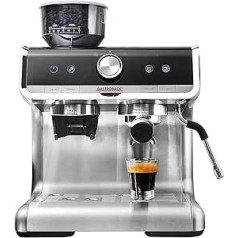 GASTROBACK 42616 Design Espresso Barista Pro Programmable Portafilter Espresso Machine with Conical Grinder and Professional Italian ULKA Espresso Pump 15 bar in Modern Design