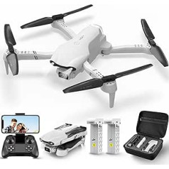 4DRC F10 Foldable Drone with 1080P Camera for Beginners, FPV RC Quadcopter for Children Beginners, Trajectory Flight, App Controlled, 3D Flips, Altitude Hold, 2 Batteries, Carry Bag