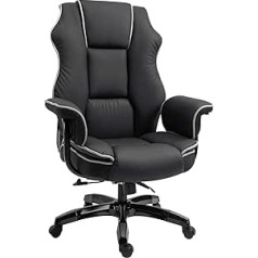 Эргономичное офисное кресло Vinsetto с подлокотниками, настольное кресло с регулируемой высотой и функцией-качалкой, вращающееся кресло, иску
