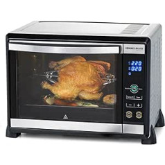 Romelsbacher BGE 1580/E Electronic Back & Grill Oven 30 Litre Baking Room Electronic Control from 80-230 °C Touch Control 8 Types of Heating Recirculation Rotisserie Timer Double Glazing Stainless Steel