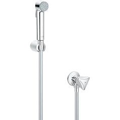 GROHE Tempesta F Trigger Spray 30 Wall Mount Set with Shut-off Valve, 1 Jet Type, Anti-Limescale System, Chrome, 26357000