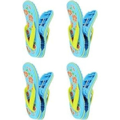 Hopowa Clothes Pegs, Pack of 4 Slipper Design Bath Towel Clips, Cute Towel Clips, Large Windproof Beach Towel Clips for Deck Chairs, Sun Loungers or Laundry