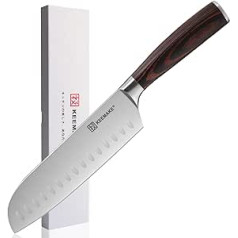 KEEMAKE Santoku virtuves nazis 18 cm Profesionāls nazis No vācu nerūsējošā tērauda Šefpavāra nazis Gaļas nazis ar ergonomisku rokturi