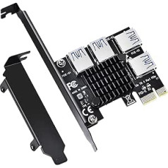 Eluteng USB 3.2 GEN2 PCIe stāvvada paplašināšanas karte 4 portu PCI-Express USB 3.2 GEN2 pievienojumkarte PCI-e tīkla kartes Tīkla adapteris ar lielu radiatoru PCIE X1/X4/X8/X16 Bitcoin ieguvei