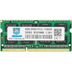 Motoeagle DDR3L-1600 SODIMM 8GB 2Rx8 PC3L 12800S 204-Pin RAM DDR3 12800 PC3 1600MHz 1.35V CL11 Laptop Notebook Memory