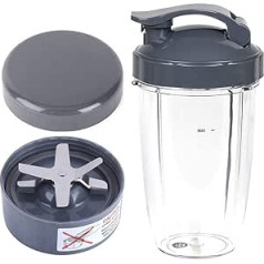 ‎Poweka Piederumu komplekts, kas savietojams ar NutriBullet daļu, vāku un asmeni un 24oz kausu Nutribullet Pro 600W/900W sērijas blendera piederumiem