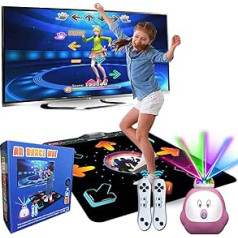 YRPRSODF Dance Mat for Children and Adults, Musical Electronic Dance Step Pad with 100+ Games, 200+ Songs, HDMI, 2 Motion Sensor Controllers, MTV & Cartoon Modes for Girls and Boys from 3 Years