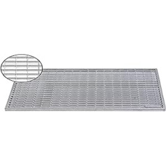 ACO Self Vario Shoe Scraper Grate V-Rod 100 cm W x 50 cm H Silver