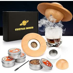 Tmeoiipy Cocktail Smoker Kit, Whiskey Smoker Kit with 4 Wooden Chips (Saturn)