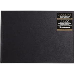 Clairefontaine Goldline 134244C skiču burtnīca/zīmēšanas grāmatiņa, kas pielīmēta ar vītnes iesiešanu DIN A3 29,7 x 42 cm Ainava Formāts 64 loksnes 140 g Ziloņkauls ar cietajiem vākiem Ideāli piemērots Mixmedia Black Pack of 1