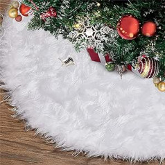 Christmas Tree Skirts, Longer Plush Christmas Tree Skirts, 78 cm White Christmas Tree Skirts, Christmas Decoration, Holiday Tree Ornaments Decoration for New Year, Christmas Tree Floor Party Decor -