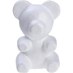 Happyyami Foam Bear Modeling Foam Bear Styrofoam Foam Bear Styrofoam Formas White Craft Foam Bear ziedu kompozīciju veidošanai Rožu lācis (augstums 20 cm / pamatnes platums 13 cm)