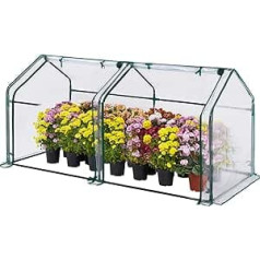 Quictent Mini Greenhouse Portable Mini Greenhouse with PVC Cover Waterproof UV Protected Reinforced Bell Indoor Outdoor 180x90x90cm