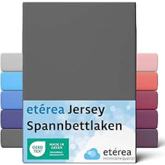 etérea Comfort Jersey pieguļošs palags dažādos izmēros un krāsās, mīksts pieguļošs palags, kas izgatavots no 100% kokvilnas, plakana palags ar apm. 25 cm Pamatnes augstums un 140 g/m²