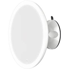 TOUCHBeauty LED USB Rechargeable Cosmetic Mirror Wall Mounted in the Bathroom, 7x Magnification Shaving Mirror with Strong Suction Cup, 360° Swivel, Make-Up Mirror for Home and On the Go