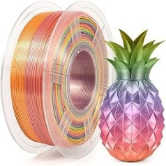 iSANMATE 1,75 mm PLA kvēldiegs, zīda daudzkrāsains PLA kvēldiegs 3D printeriem, 1 kg spole, izmēru precizitāte +/- 0,03 mm