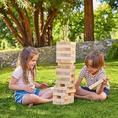 TP Wooden Drum Tower, izcila milzu spēle dārzam, āra un dārza spēlēm, FSC sertificēta apstrādāta koksne, 2+ spēlētājiem, no 3 gadiem līdz pieaugušajiem