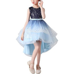 AIEOE Elegant summer dress for girls sleeveless dress for little girls with zip tulle sequins for party ceremony suitable for 3-14 years