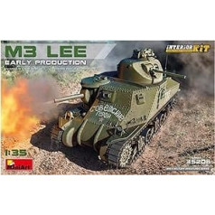 Mini Art 35206 1:35 M3 Lee Early Product with Interior Faithful Replica, Model Building, Plastic Kit, Crafts, Hobby, Gluing, Model Kit, Assembly, Unpainted