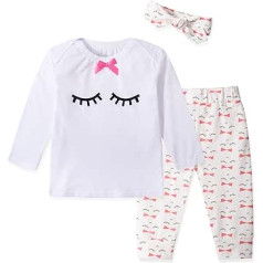 Yilaku Baby Clothing Set Newborn Baby Boys Girls Outfits 2-Piece Toddler Long Sleeve Top + Trousers Set 0-24 M