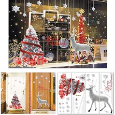 Christmas Sticker Large Christmas Window Decoration Christmas for Windows, Christmas Tree, Static Stickers Made of PVC, Christmas Decoration, Christmas Decoration (Christmas Tree)