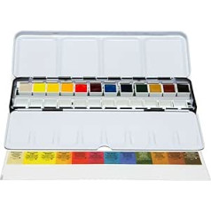 Daniel Smith 285650107 Krāsains komplekts ar rokām izliets metāla kastē ar tukšām puspannām, metāls, 12 krāsas, 1 gabals (1 iepakojumā)